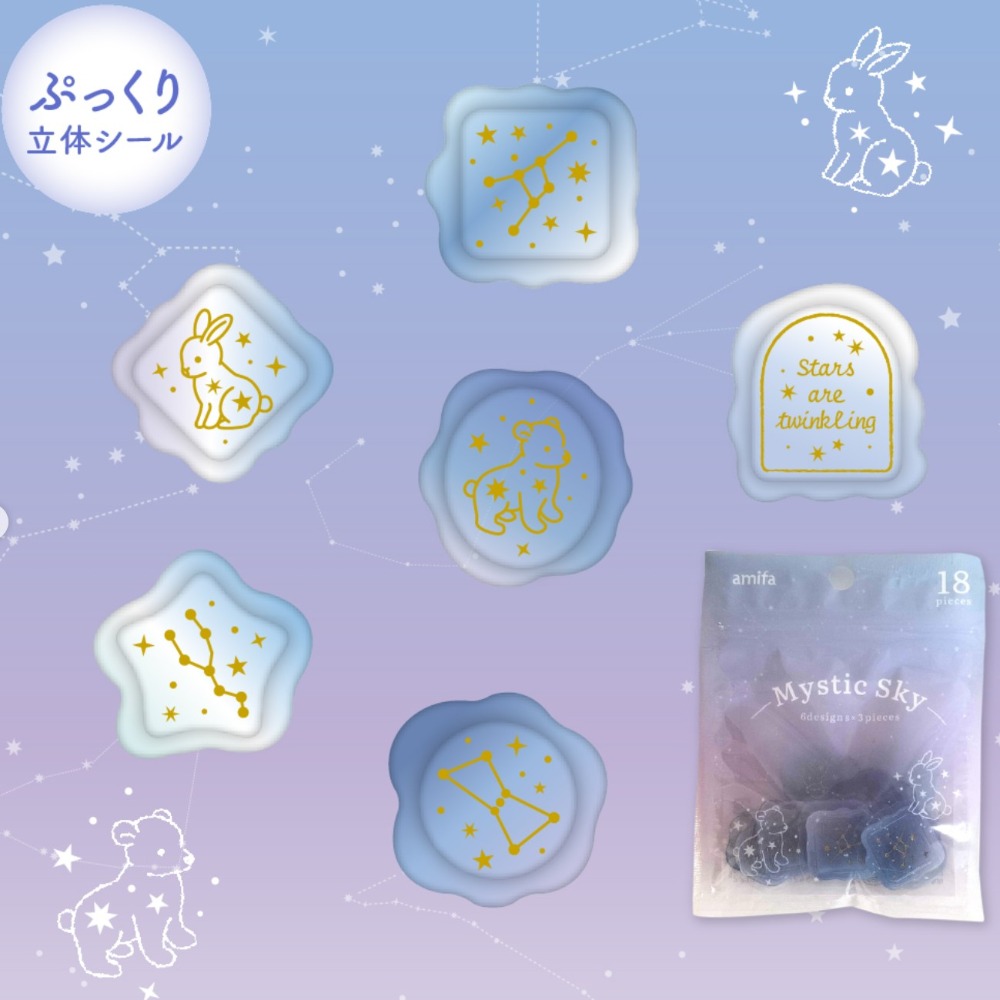 *激動小鹿*<現貨>日本 amifa 貼紙包 141122 仿封蠟立體貼紙 新品 pvc 立體貼紙 2025 新品-規格圖3