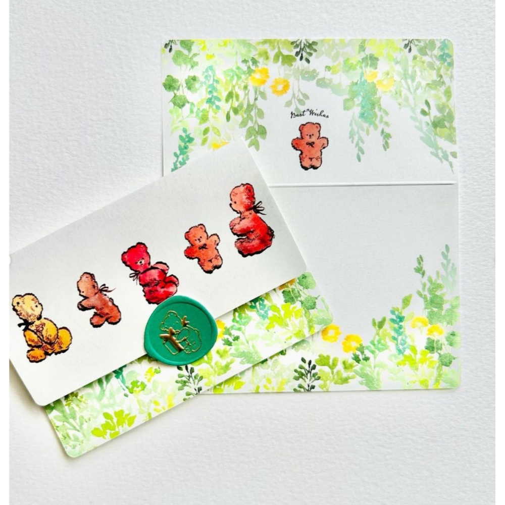 *激動小鹿*<現貨>日本 Krimgen & Shachihata 聯名 小卡片+封蠟造型貼紙組 留言卡&封蠟造型貼紙組-細節圖10