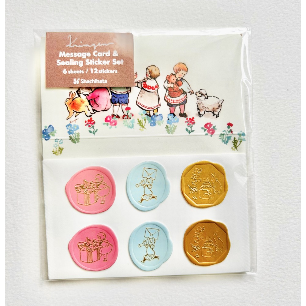 *激動小鹿*<現貨>日本 Krimgen & Shachihata 聯名 小卡片+封蠟造型貼紙組 留言卡&封蠟造型貼紙組-規格圖11
