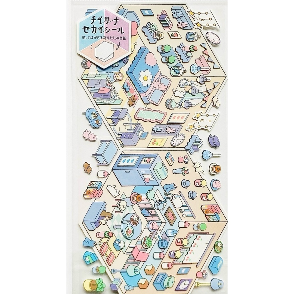 *激動小鹿*<現貨>日本 Kamio Japan 貼紙 小世界系列 佈置貼紙 透視視角 3D空間 日本進口貼紙-規格圖5