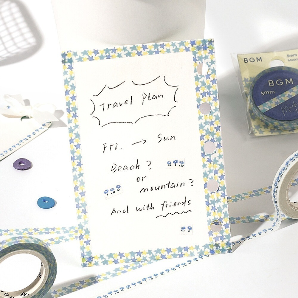 *激動小鹿*<現貨> 日本 BGM 紙膠帶 貓咪 臘腸犬  Hobby Time 細幅 5mm寬 紙膠帶 2025新品-細節圖8