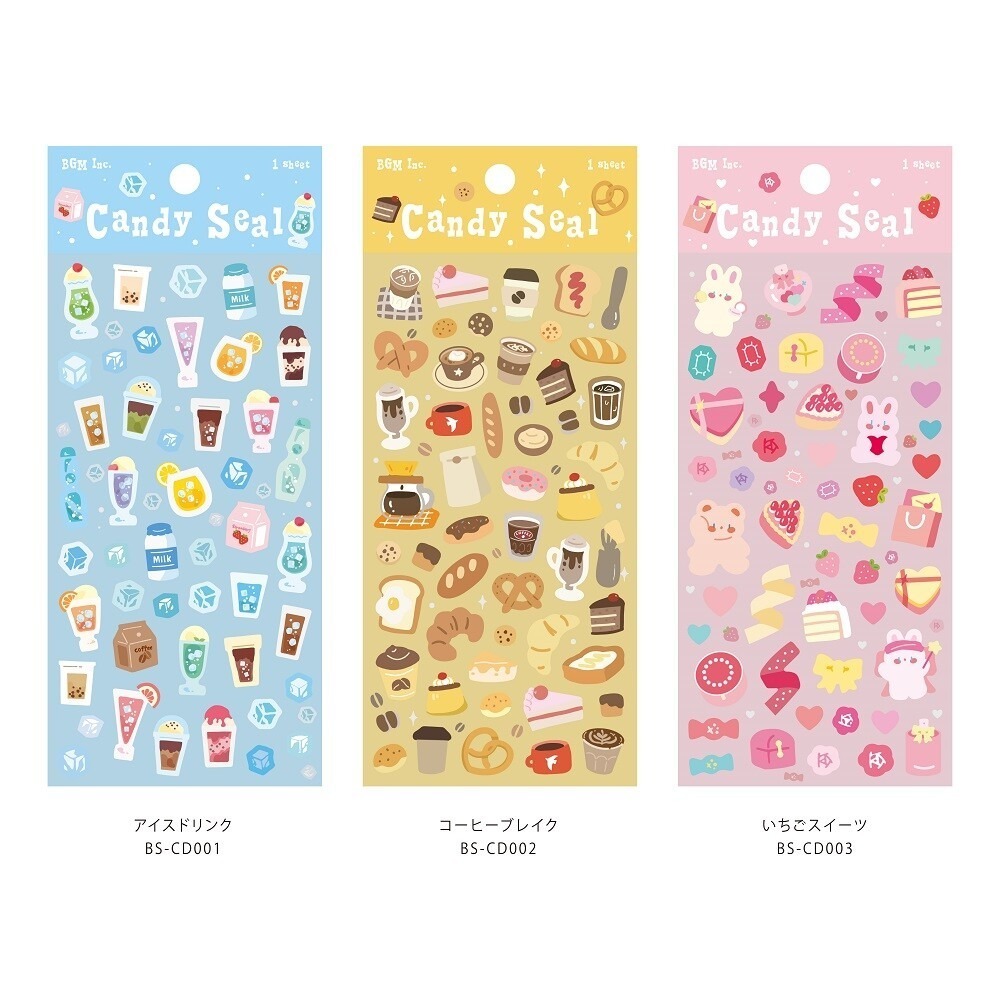 *激動小鹿*<現貨>日本 BGM 貼紙 Candy Seal系列 透明 PVC立體貼紙  2025新品-細節圖3