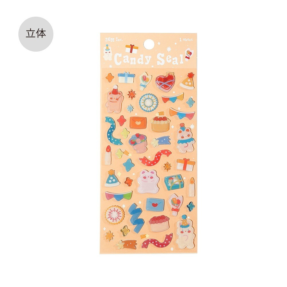 *激動小鹿*<現貨>日本 BGM 貼紙 Candy Seal系列 透明 PVC立體貼紙  2025新品-規格圖11
