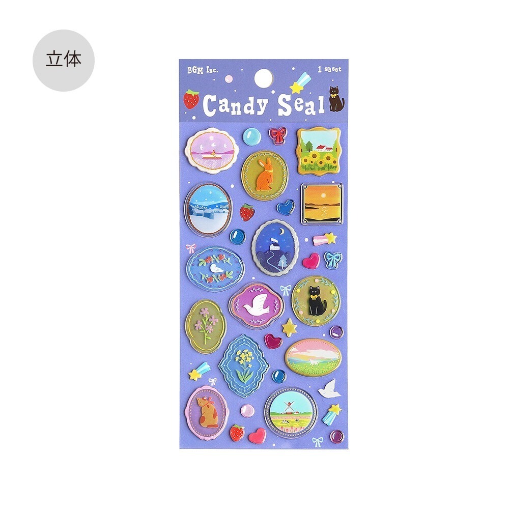 *激動小鹿*<現貨>日本 BGM 貼紙 Candy Seal系列 透明 PVC立體貼紙  2025新品-規格圖11