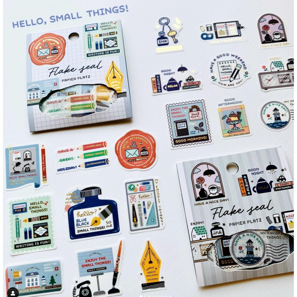 *激動小鹿*<現貨>日本 Papier platz 貼紙包 Eric Flake Seal 箔壓 貼紙-細節圖2