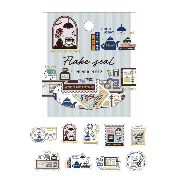 *激動小鹿*<現貨>日本 Papier platz 貼紙包 Eric Flake Seal 箔壓 貼紙-規格圖4