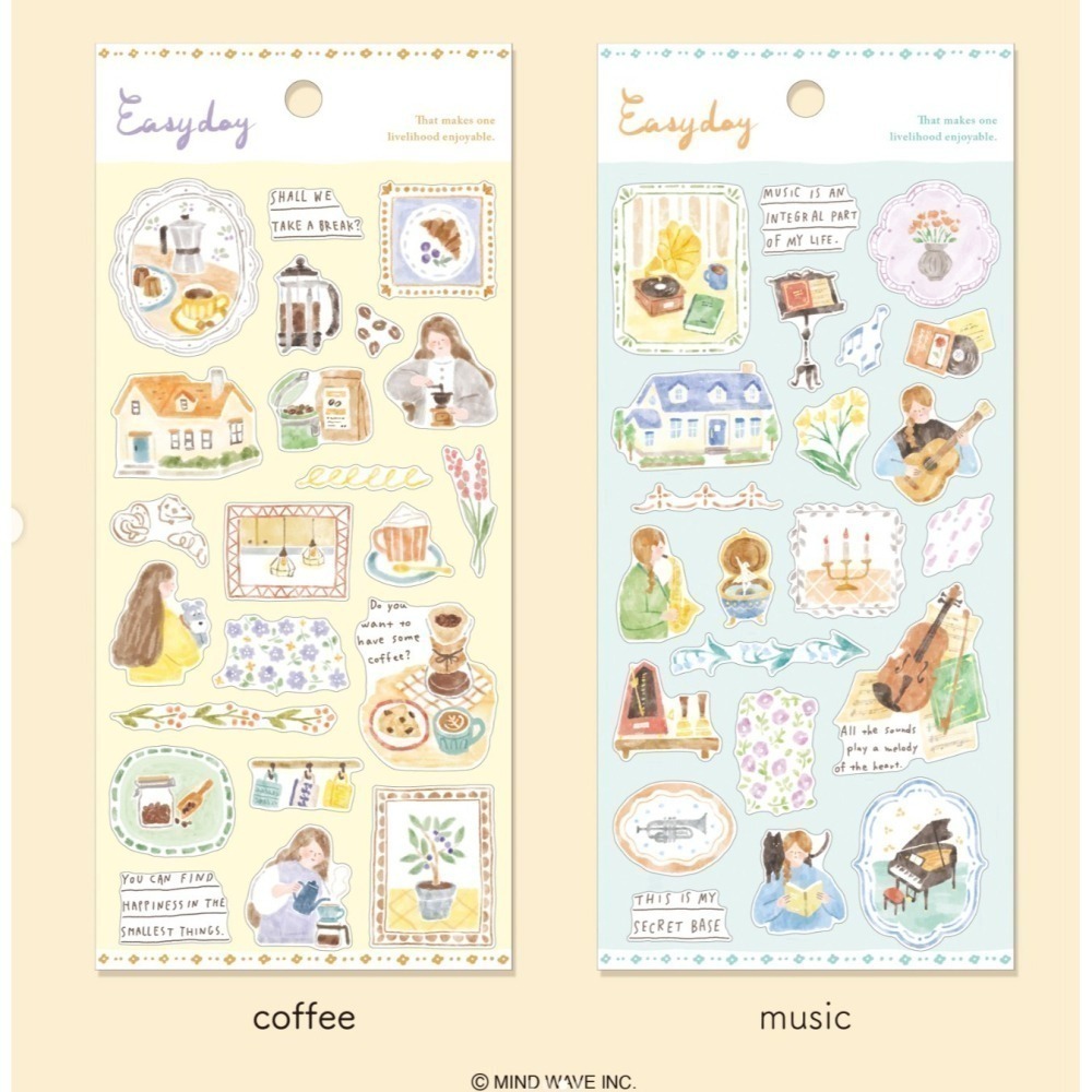 *激動小鹿*<現貨>日本 mind wave 貼紙 easy day 系列 手帳貼紙 日本進口 可愛貼紙 日本貼紙-細節圖3