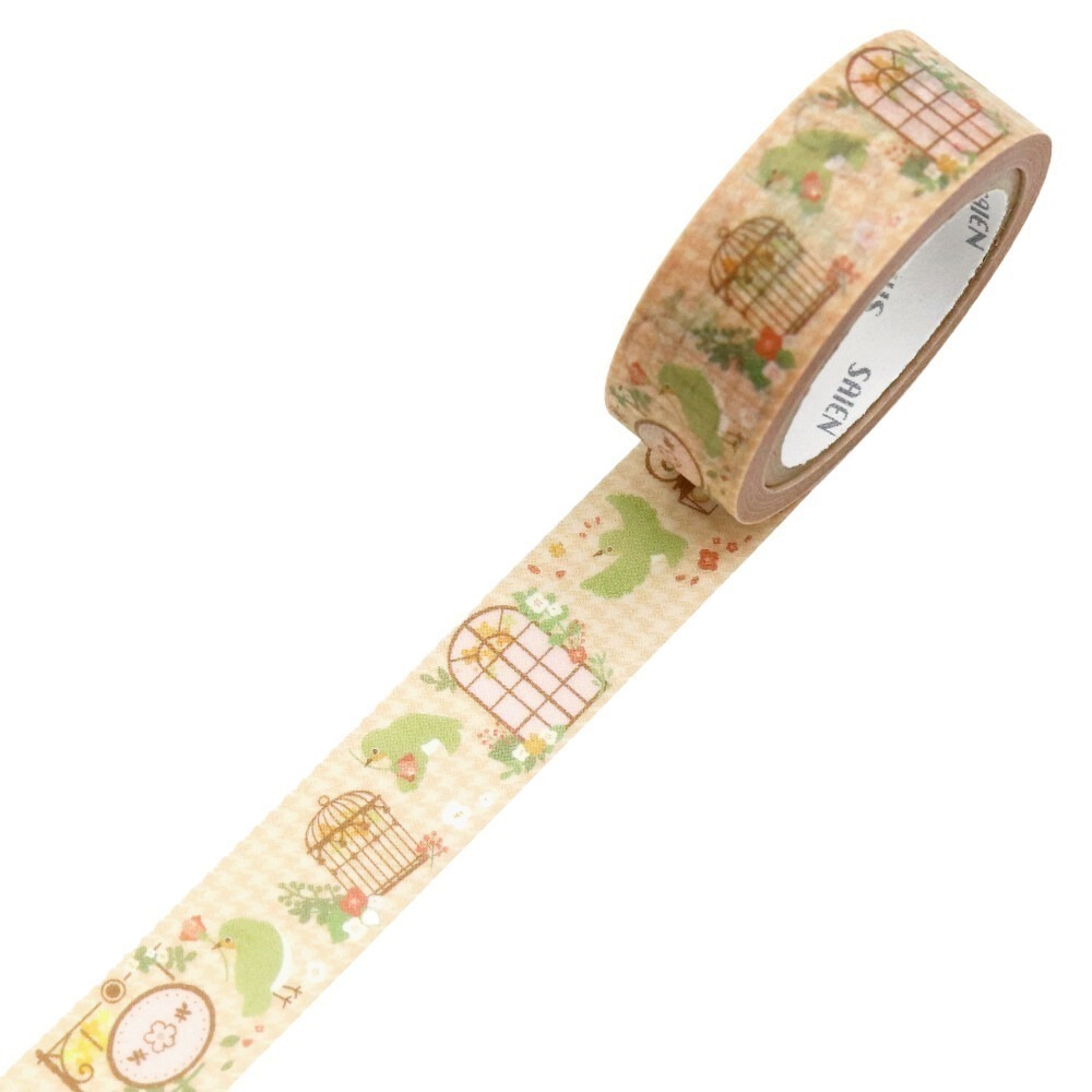 *激動小鹿*<現貨>日本 SAIEN 和紙膠帶 原創系列 Kamiiso Sansho 15mm寬 2025新品-細節圖3