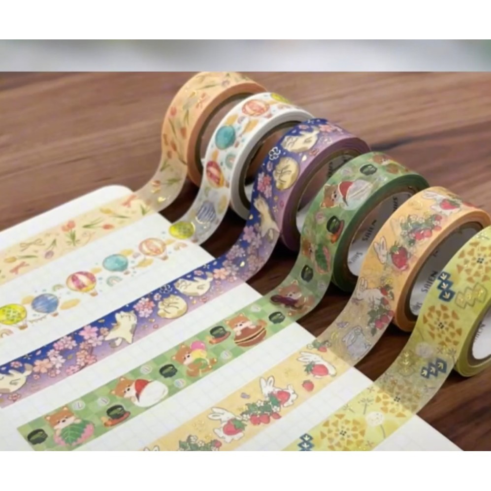*激動小鹿*<現貨>日本 SAIEN 和紙膠帶 春 箔系列 Kamiiso Sansho 15mm寬 2025新品-細節圖4
