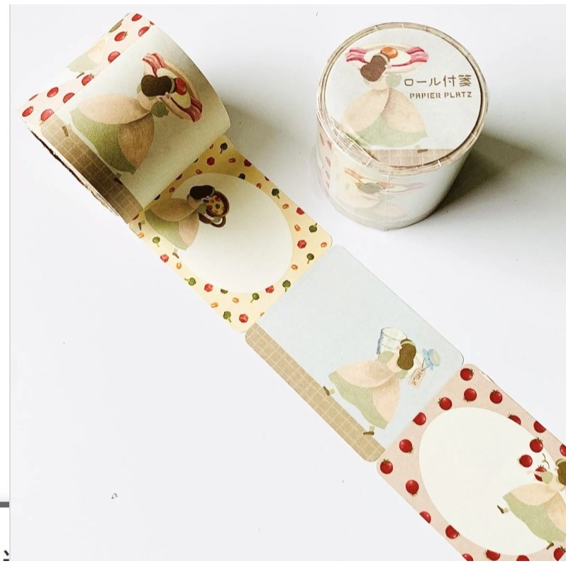 *激動小鹿*<現貨>日本 Papier platz xてるふく 捲式便簽 捲狀便利貼 可書寫捲軸便利貼-細節圖2