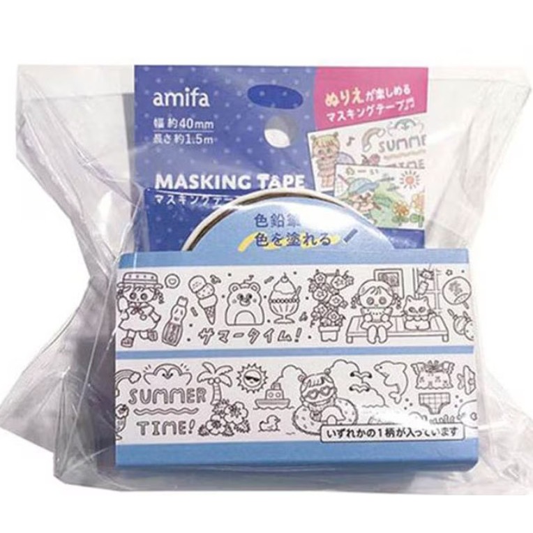 *激動小鹿*<現貨>日本 amifa 紙膠帶 151190 塗鴉著色紙膠帶 日本原裝進口 2025年新品 紙膠帶-細節圖3