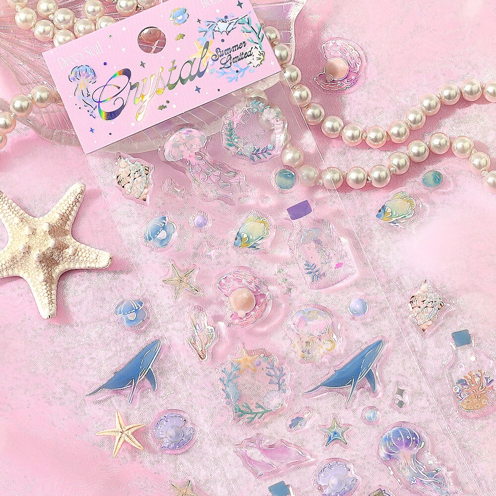 *激動小鹿*<現貨>日本 BGM 透明立體貼紙 crystal seal 系列 立體貼紙 2025 新品 夏限定-細節圖3