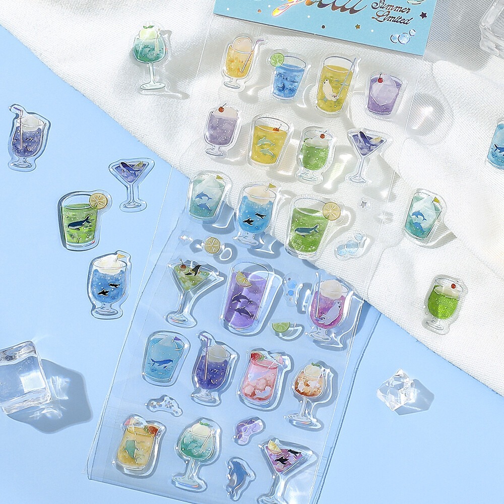 *激動小鹿*<現貨>日本 BGM 透明立體貼紙 crystal seal 系列 立體貼紙 2025 新品 夏限定-細節圖5