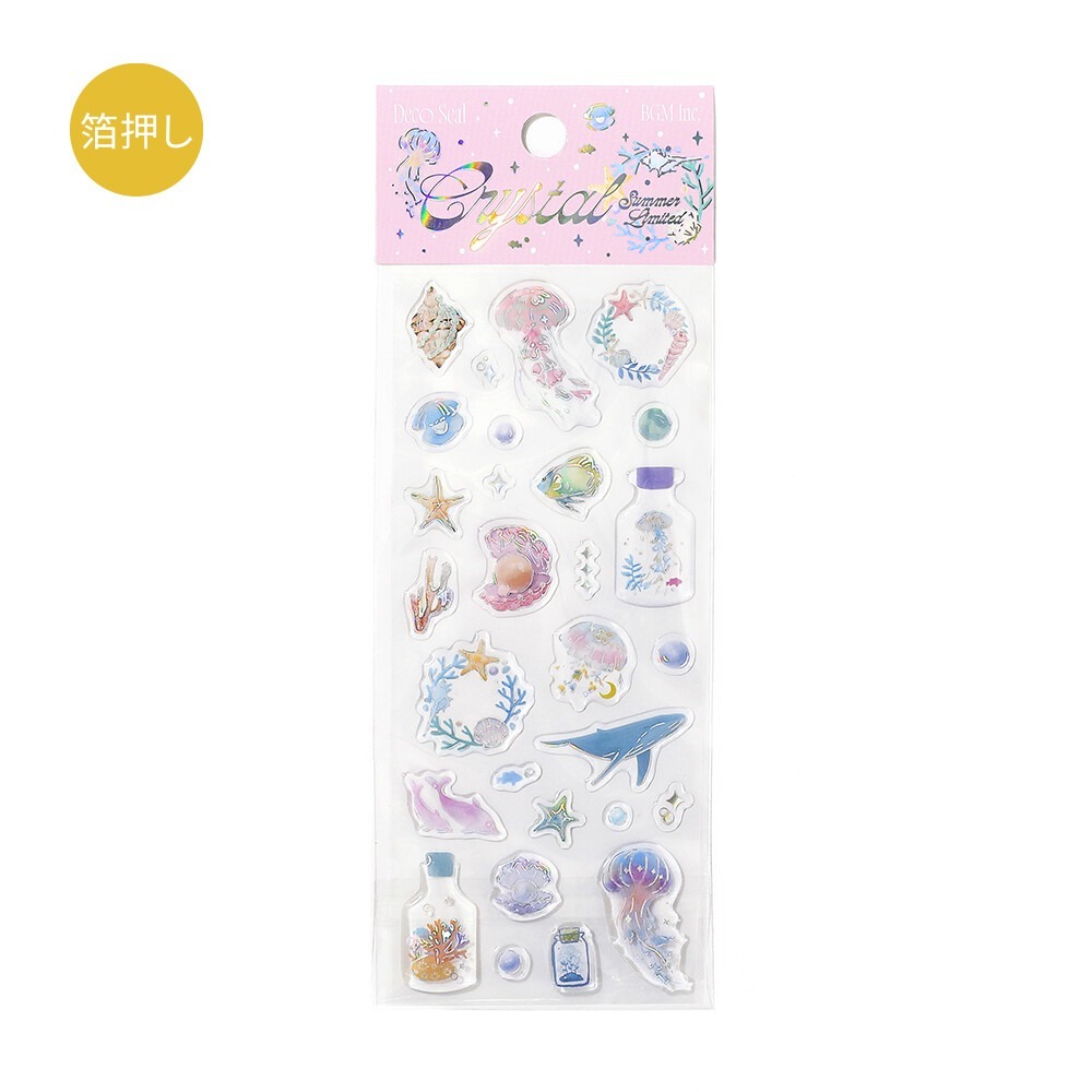 *激動小鹿*<現貨>日本 BGM 透明立體貼紙 crystal seal 系列 立體貼紙 2025 新品 夏限定-規格圖8