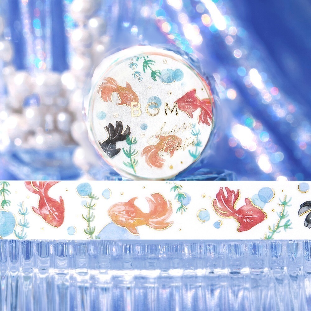 *激動小鹿*<現貨>日本 BGM 紙膠帶 2025 夏限定＂燙金＂ 15mm*5m系列 BGM 和紙膠帶 新品-細節圖3