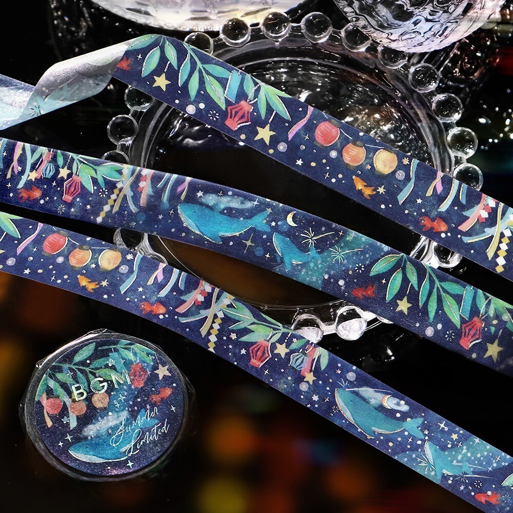 *激動小鹿*<現貨>日本 BGM 紙膠帶 2025 夏限定＂燙金＂ 15mm*5m系列 BGM 和紙膠帶 新品-細節圖4