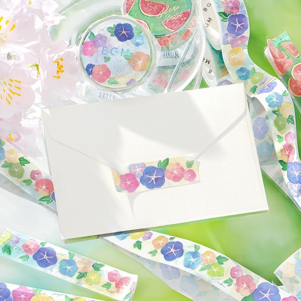 *激動小鹿*<現貨>日本 BGM 紙膠帶 2025 夏限定＂燙金＂ 15mm*5m系列 BGM 和紙膠帶 新品-細節圖6