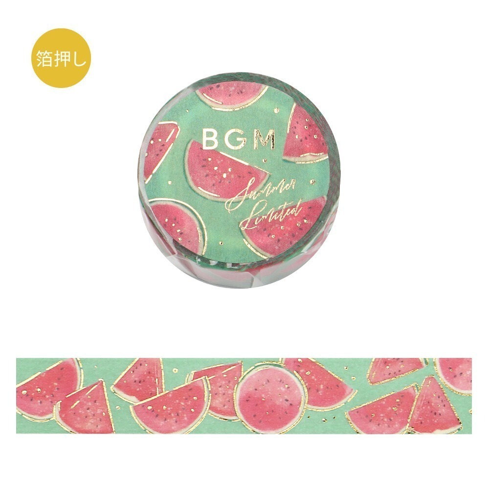 *激動小鹿*<現貨>日本 BGM 紙膠帶 2025 夏限定＂燙金＂ 15mm*5m系列 BGM 和紙膠帶 新品-規格圖9