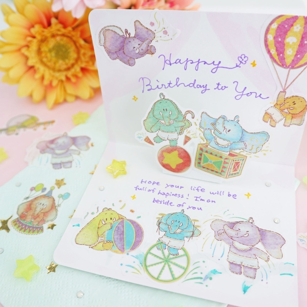 *激動小鹿*<現貨>日本 World Craft 貼紙包 Animals＇ Fun系列 半透感 貼紙 2025年新品-細節圖2