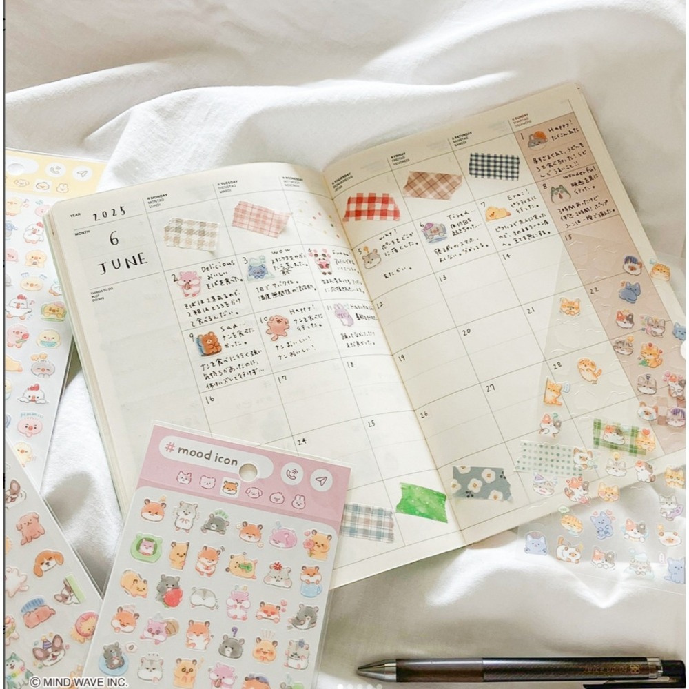 *激動小鹿*<現貨>日本 MIND WAVE 貼紙 Mood Icon Sticker 心情圖示透明貼紙 2025新品-細節圖7