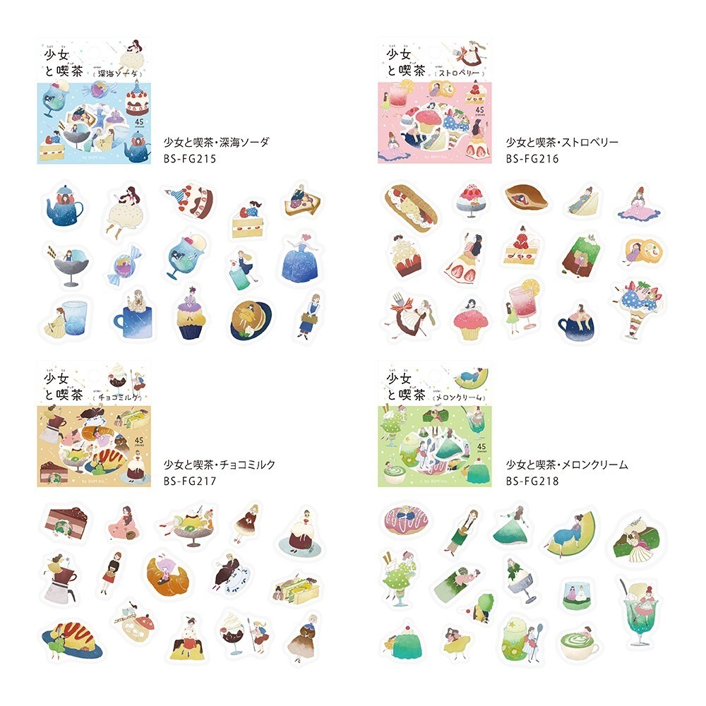 *激動小鹿*<現貨>日本 BGM 貼紙 BGM 燙金貼紙 少女喫茶系列 貼紙包 bgm 2025新品-細節圖2