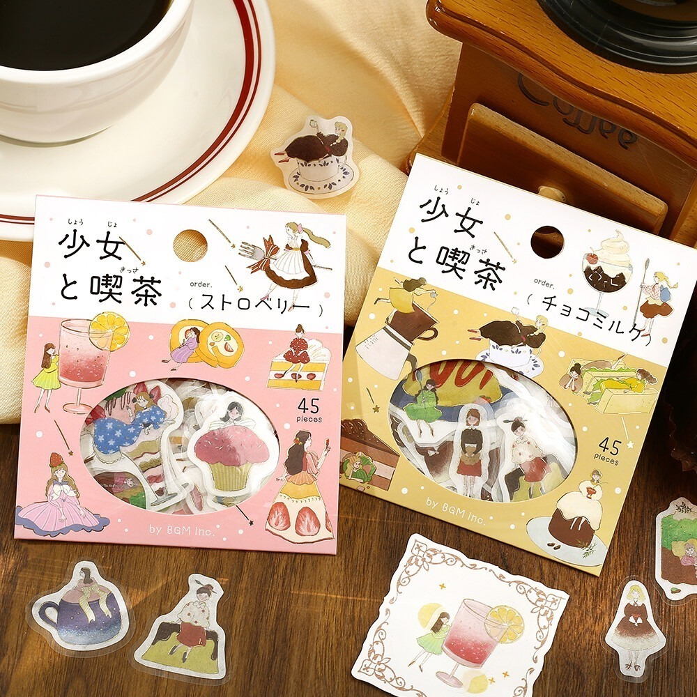 *激動小鹿*<現貨>日本 BGM 貼紙 BGM 燙金貼紙 少女喫茶系列 貼紙包 bgm 2025新品-細節圖5