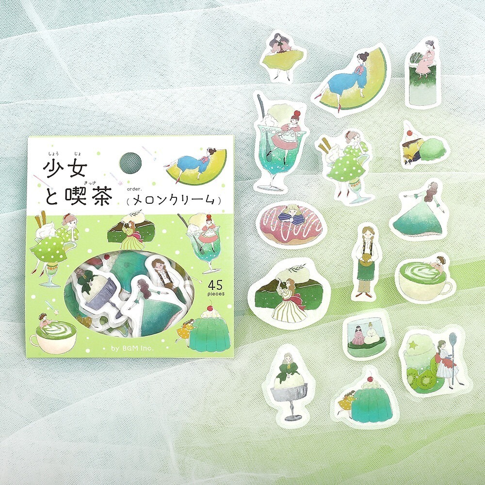 *激動小鹿*<現貨>日本 BGM 貼紙 BGM 燙金貼紙 少女喫茶系列 貼紙包 bgm 2025新品-規格圖10