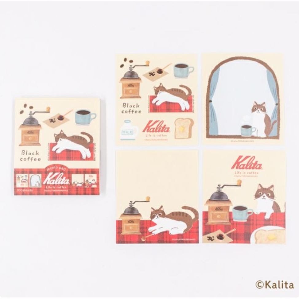 *激動小鹿* 日本製 古川紙工 x Kalita 咖啡設備製造商 合作 全彩 便條紙 留言紙 memo 2025新品-細節圖2