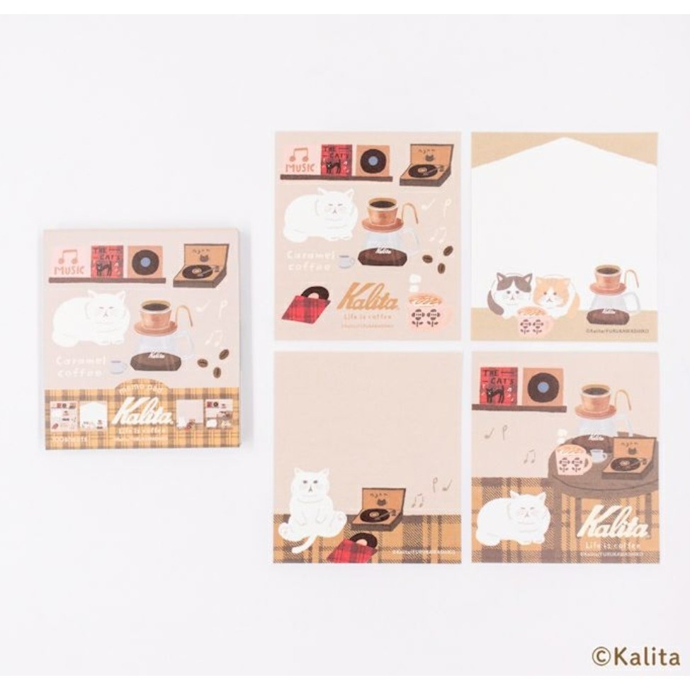 *激動小鹿* 日本製 古川紙工 x Kalita 咖啡設備製造商 合作 全彩 便條紙 留言紙 memo 2025新品-細節圖4