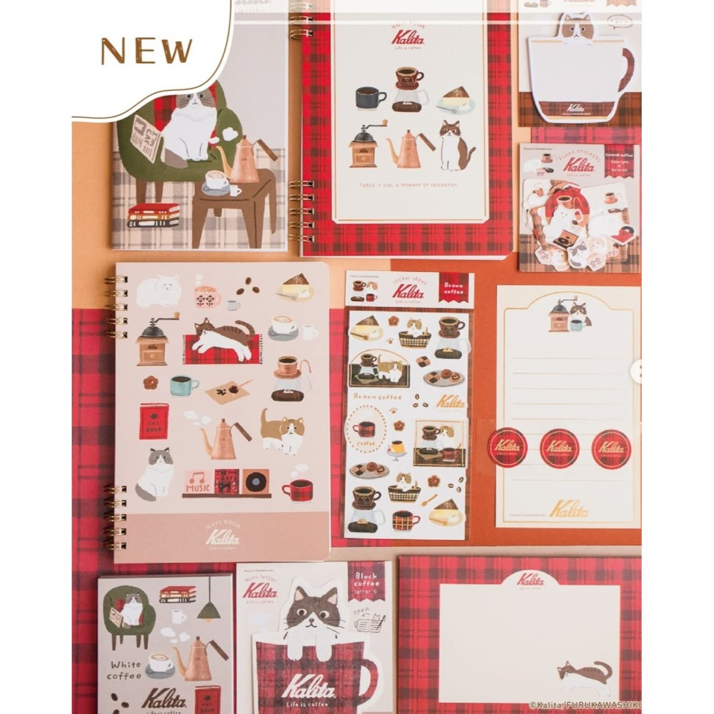 *激動小鹿* 日本製 古川紙工 x Kalita 咖啡設備製造商 合作 全彩 便條紙 留言紙 memo 2025新品-細節圖6
