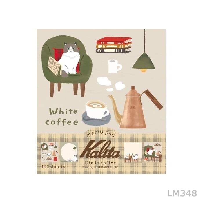 *激動小鹿* 日本製 古川紙工 x Kalita 咖啡設備製造商 合作 全彩 便條紙 留言紙 memo 2025新品-規格圖6