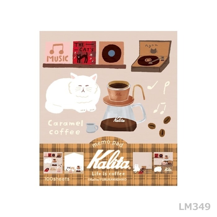 *激動小鹿* 日本製 古川紙工 x Kalita 咖啡設備製造商 合作 全彩 便條紙 留言紙 memo 2025新品-規格圖6