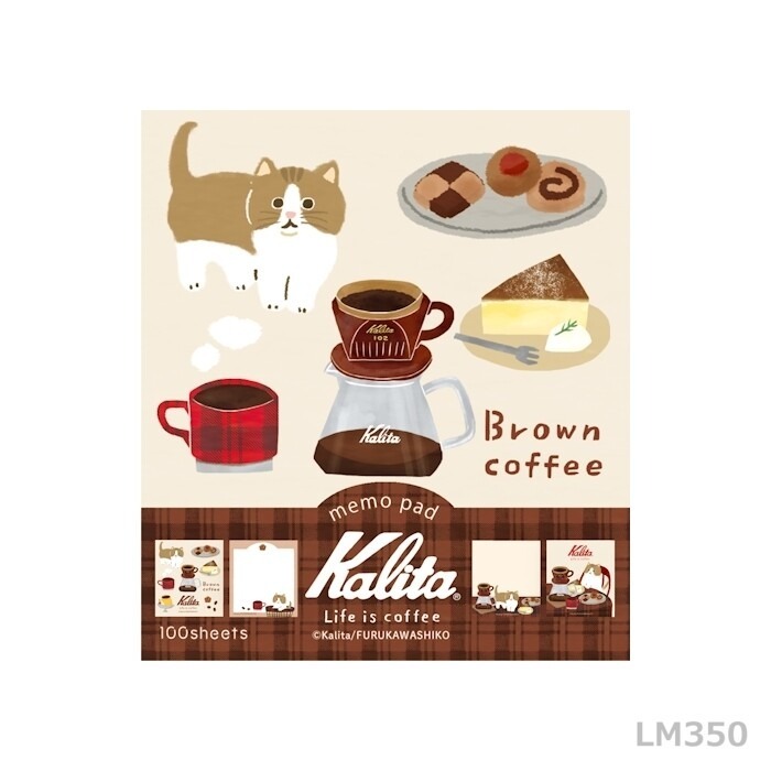 *激動小鹿* 日本製 古川紙工 x Kalita 咖啡設備製造商 合作 全彩 便條紙 留言紙 memo 2025新品-規格圖6