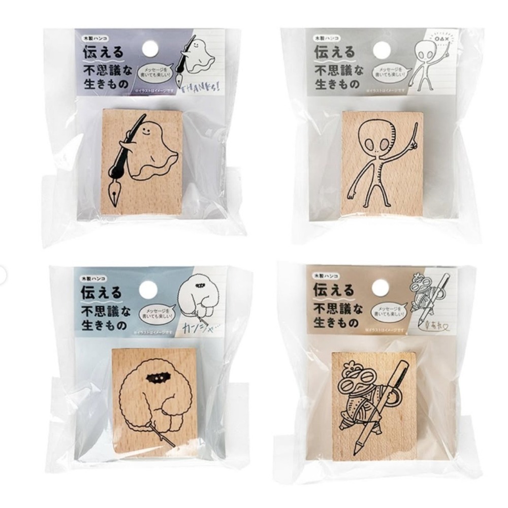 *激動小鹿* 日本 amifa  印章 木頭印章 木製印章  152401 神秘的傳訊生物系列 2025新品-細節圖2