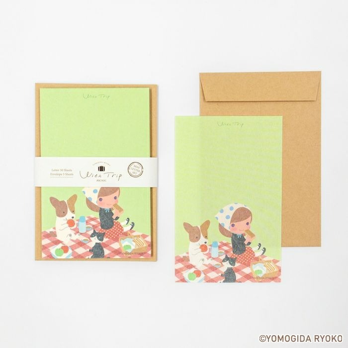 *激動小鹿*日本 古川紙工 x Ryoko Yomogida 迷你信封信紙 with trip 系列  古川紙工-細節圖5