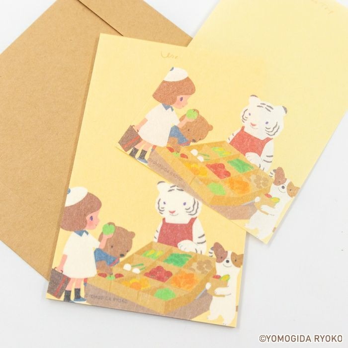 *激動小鹿*日本 古川紙工 x Ryoko Yomogida 迷你信封信紙 with trip 系列  古川紙工-細節圖7