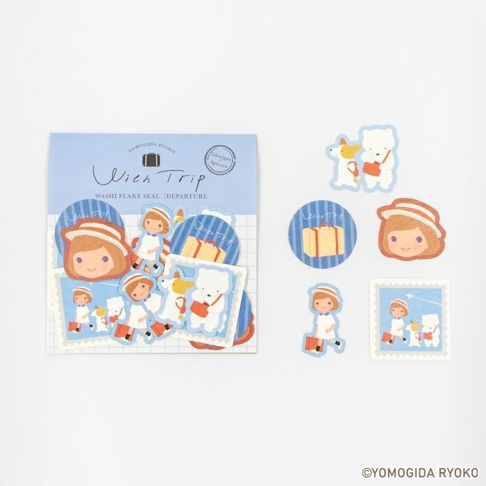 *激動小鹿*日本 古川紙工 x Ryoko Yomogida 貼紙包  with trip 系列  古川紙工 貼紙-細節圖2