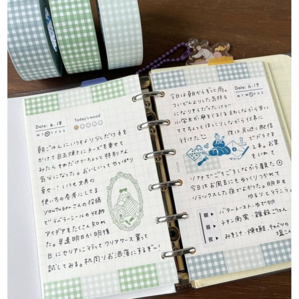 *激動小鹿*日本 Stamp Marche 標籤貼紙 原創設計 格紋款式 Ls033~Ls041系列 分裝賣場-細節圖8