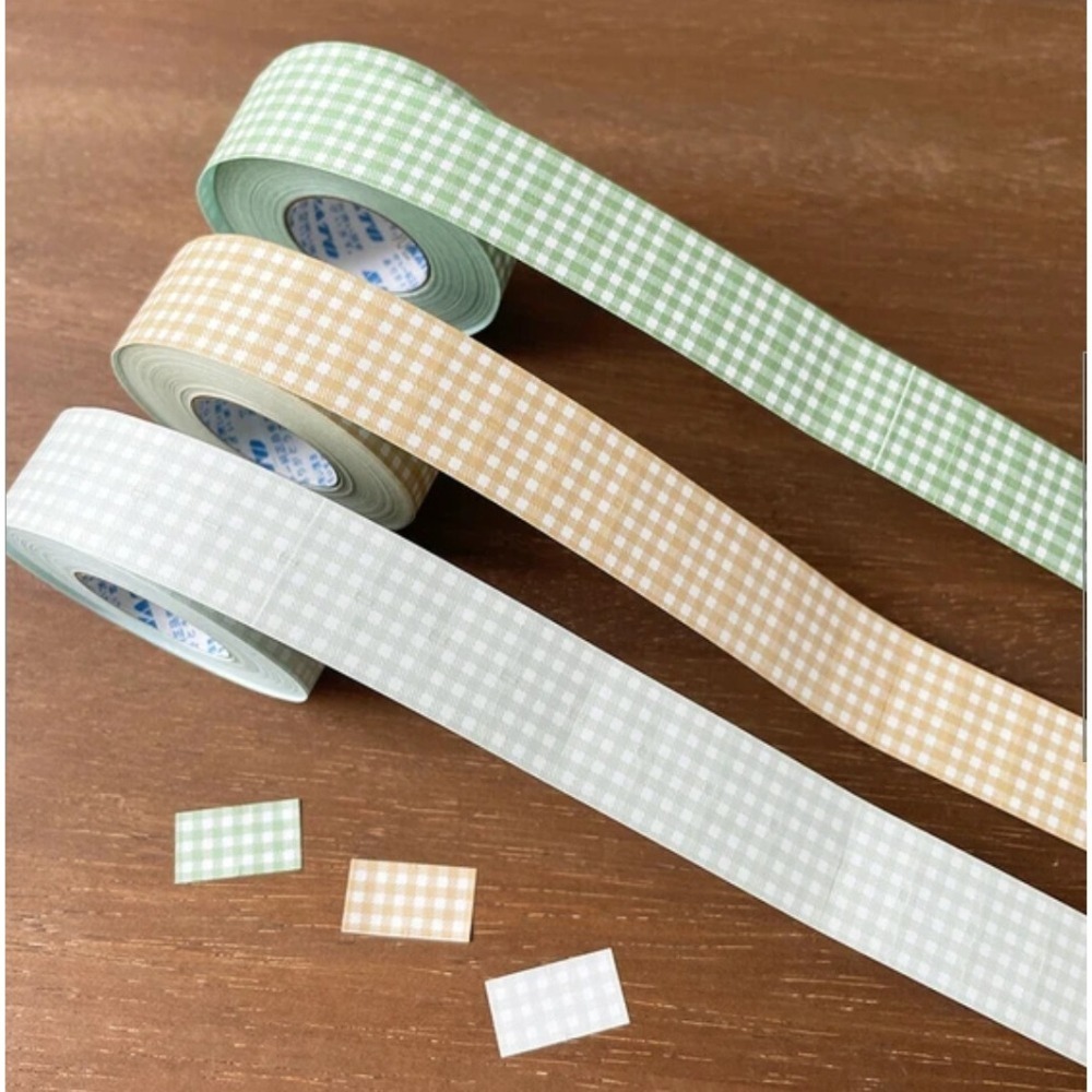 *激動小鹿*日本 Stamp Marche 標籤貼紙 原創設計 格紋款式 Ls033~Ls041系列 整捲賣場-細節圖2