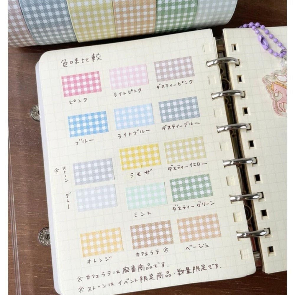 *激動小鹿*日本 Stamp Marche 標籤貼紙 原創設計 格紋款式 Ls033~Ls041系列 整捲賣場-細節圖4