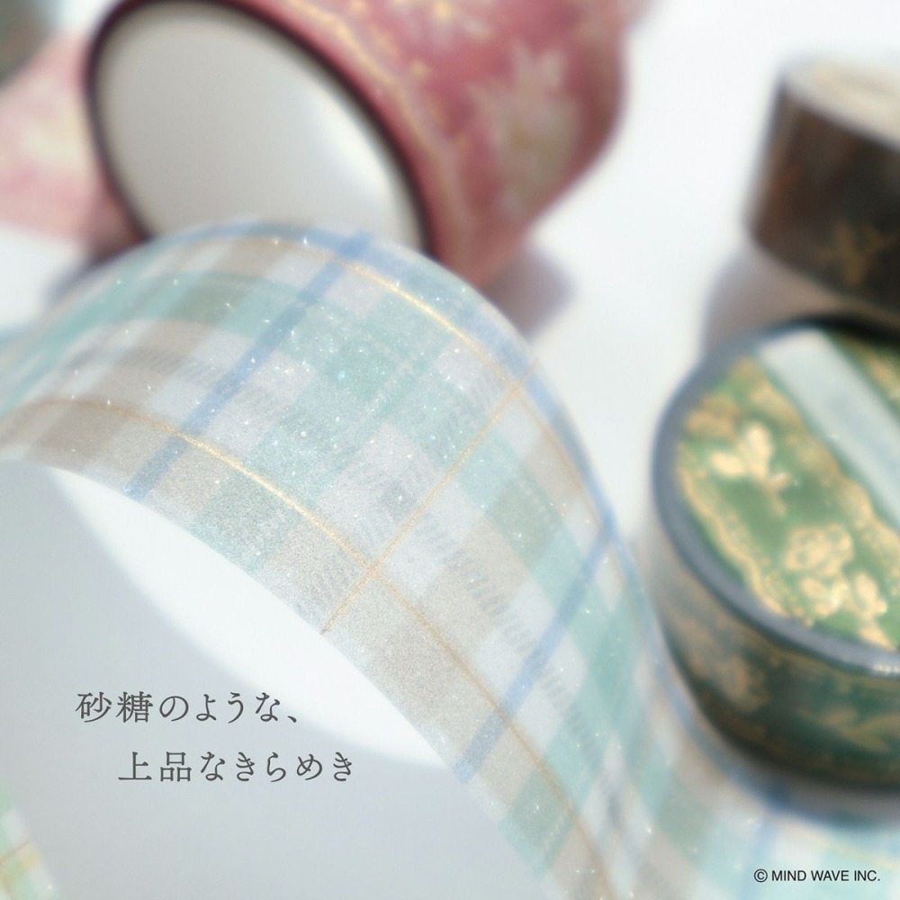 *激動小鹿**<現貨>日本 MIND WAVE 紙膠帶 Sugaria燙金 磨砂感 經典格子系列 mind wave-細節圖2