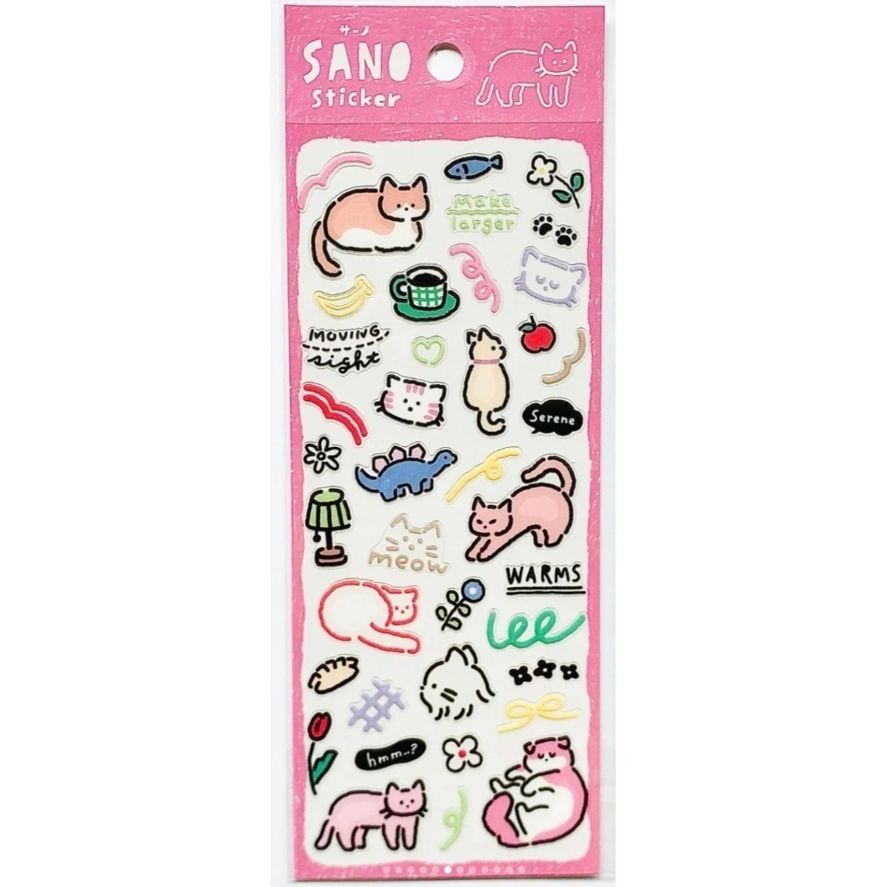 *激動小鹿*<現貨>日本 MIND WAVE 貼紙 Sano 動物線條圖插圖 系列 貼紙 2025新品-規格圖5