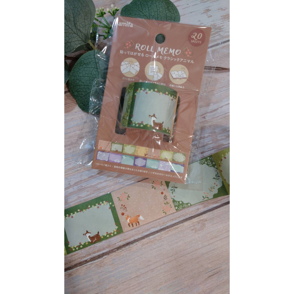 *激動小鹿*<現貨>日本 amifa 可書寫捲式便簽 155075 經典動物 日本原裝進口 捲式便簽貼紙-細節圖3