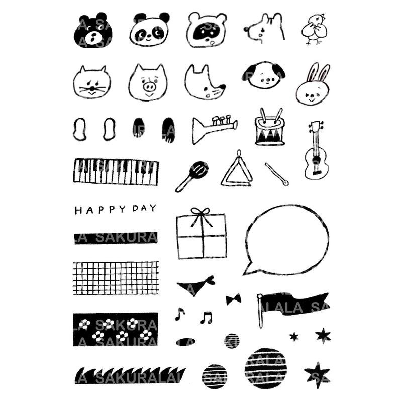 *激動小鹿*<現貨>Sakuralala x 963hanko 日本 水晶印章 963SL03 動物樂隊 設計師合作系列-細節圖2