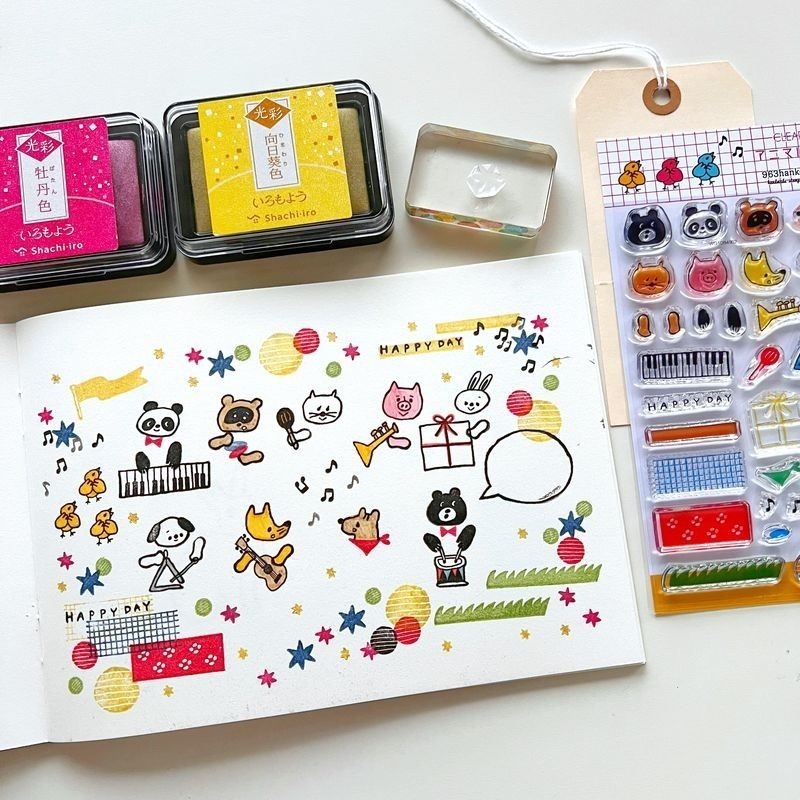 *激動小鹿*<現貨>Sakuralala x 963hanko 日本 水晶印章 963SL03 動物樂隊 設計師合作系列-細節圖4