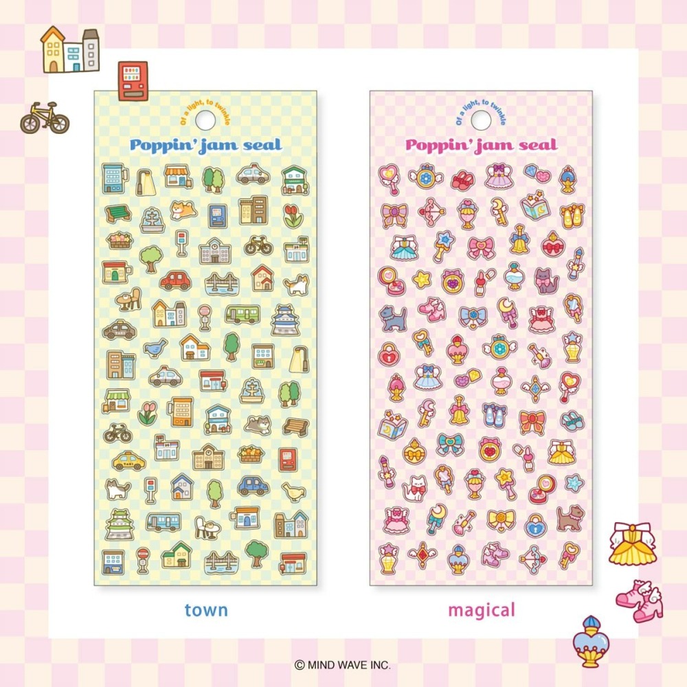 *激動小鹿*<現貨>日本 MIND WAVE 貼紙 透明pet 貼紙 Poppin＇ jam 系列 2025年新品-細節圖3