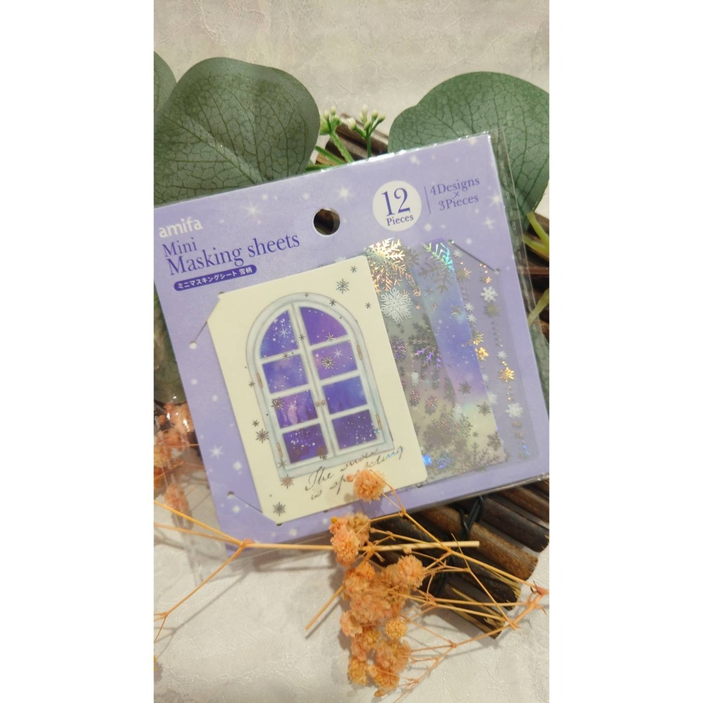 *激動小鹿*<現貨>日本 AMIFA 貼紙158366 自剪自貼 迷你拼貼貼紙 冬季雪花系列 2025新品-細節圖3