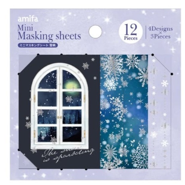 *激動小鹿*<現貨>日本 AMIFA 貼紙158366 自剪自貼 迷你拼貼貼紙 冬季雪花系列 2025新品-規格圖3