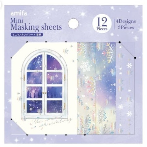 *激動小鹿*<現貨>日本 AMIFA 貼紙158366 自剪自貼 迷你拼貼貼紙 冬季雪花系列 2025新品-規格圖3