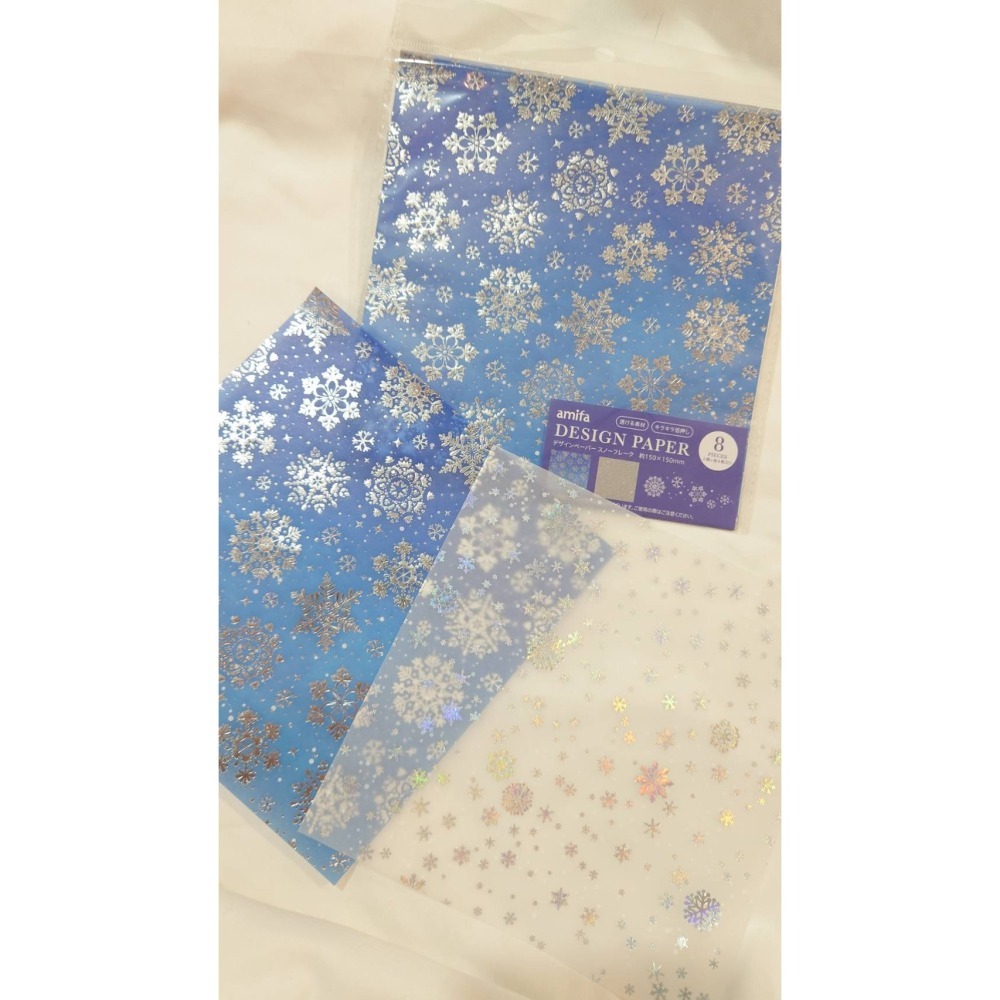 *激動小鹿*<現貨>日本 Amifa 15311 雪花 半透明 燙金 描圖紙 包裝素材 色紙 2025 冬限量新品-細節圖2